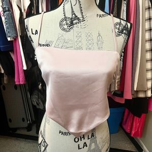 Rose Gold Satin Bandana Tie Tank